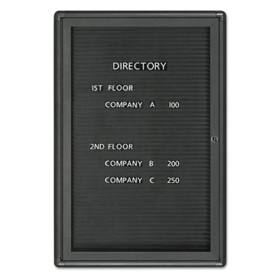 Picture of enclosed magnetic directory, one door, 24 x 36, graphite aluminum frame