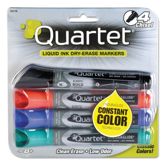 Picture of Enduraglide Dry Erase Marker, Broad Chisel Tip, Assorted Colors, 4/set