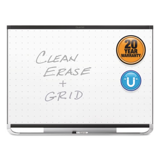 Picture of Prestige 2 Magnetic Total Erase Whiteboard, 48 x 36, White Surface, Black Aluminum/Plastic Frame