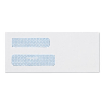 Picture of Double Window Security-Tinted Check Envelope, #8 5/8, Commercial Flap, Gummed Closure, 3.63 X 8.63, White, 500/box
