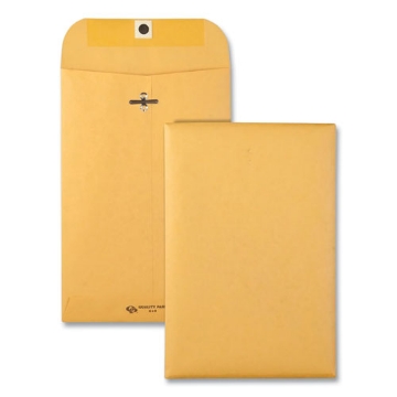 Picture of Clasp Envelope, 28 lb Bond Weight Kraft, #55, Square Flap, Clasp/Gummed Closure, 6 x 9, Brown Kraft, 100/Box