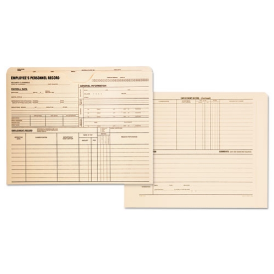 Picture of Employee Record Jacket, Straight Tab, Letter Size, Manila, 100/box