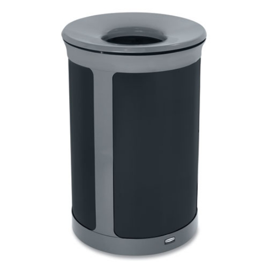 Picture of ENHANCE Series Waste Receptacle, 23 gal, Metal, Pearl Gray/Umbra Gray
