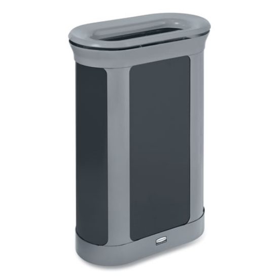 Picture of ENHANCE Series Waste Receptacle, 13 gal, Metal, Pearl Gray/Umbra Gray