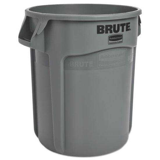 Picture of Vented Round Brute Container, 20 gal, Plastic, Gray