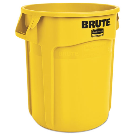 Picture of Vented Round Brute Container, 20 gal, Plastic, Yellow
