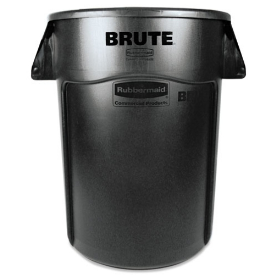 Picture of vented round brute container, 44 gal, plastic, black
