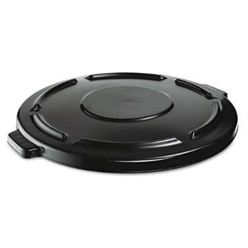Picture of BRUTE Self-Draining Flat Top Lids, 24.5" dia x 1.5h, Black