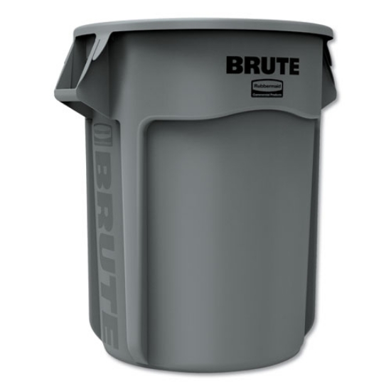 Picture of Vented Round Brute Container, 55 gal, Plastic, Gray