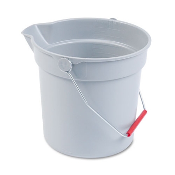 Picture of 10 Quart Plastic Utility Pail, Plastic, Gray, 10.5" dia