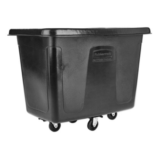Picture of cube truck, 12 cu ft, 400 lb capacity, medium-density polyethylene/metal frame, black
