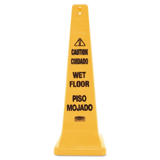 Picture of Multilingual Wet Floor Safety Cone, 12.25 X 12.25 X 36