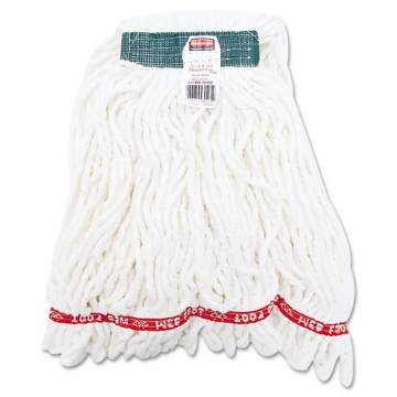 Picture of Web Foot Shrinkless Looped-End Wet Mop Head, Cotton/synthetic, Medium, White