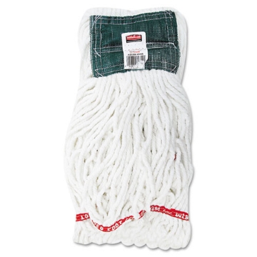 Picture of Web Foot Shrinkless Looped-End Wet Mop Head, Cotton/synthetic, Medium, White, 6/carton