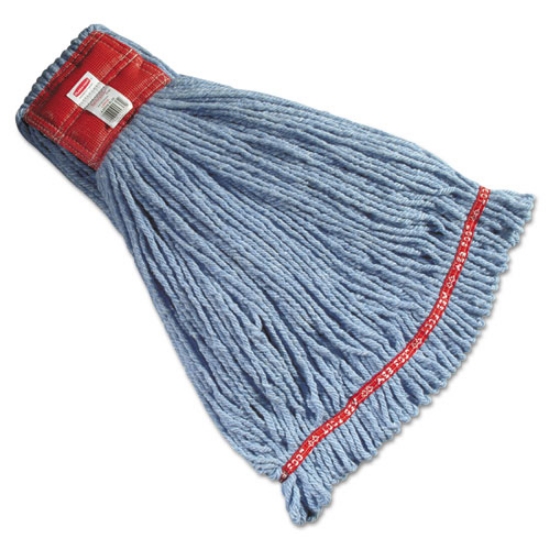 Picture of Web Foot Wet Mop Heads, Shrinkless, Cotton/synthetic, Blue, Large