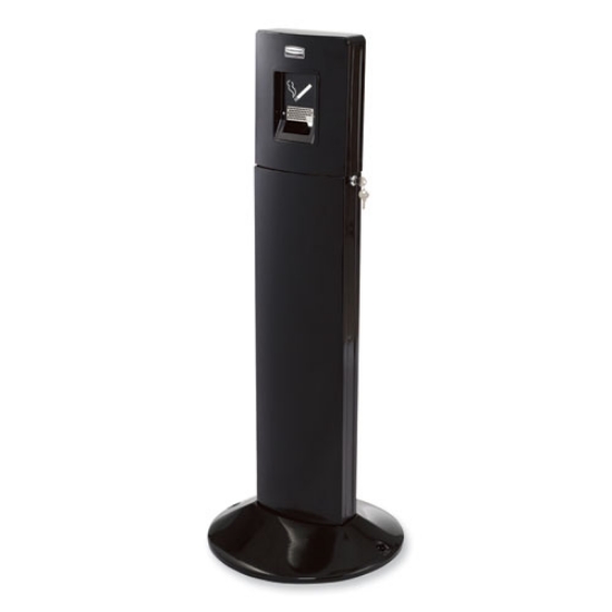 Picture of Metropolitan Smokers' Station, Weighted Base, 1.6 Gal, Galvanized Liner, 16.8 Dia X 42.8h, Black