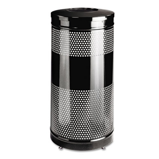Picture of Classics Perforated Open Top Receptacle, 25 gal, Steel, Black