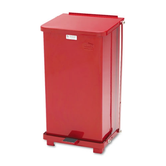 Picture of Defenders Heavy-Duty Steel Step Can, 6.5 gal, Steel, Red