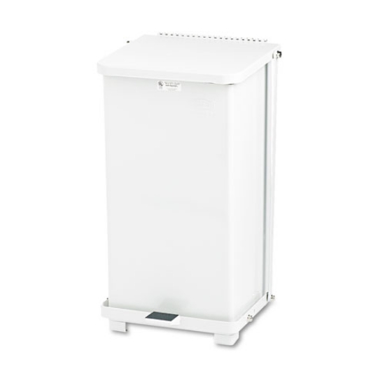 Picture of defenders heavy-duty steel step can, 6.5 gal, steel, white