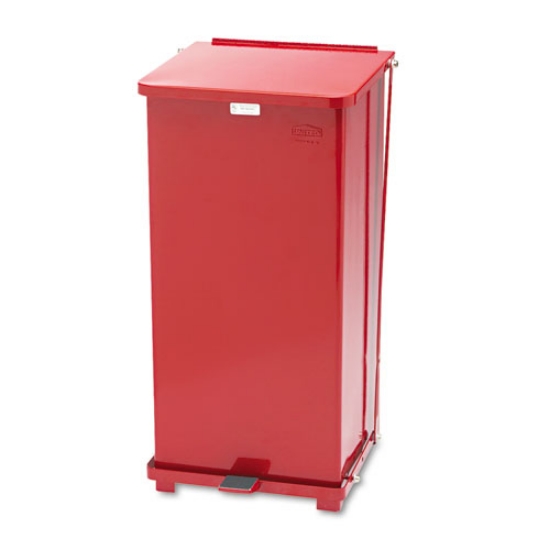 Picture of Defenders Heavy-Duty Steel Step Can, 13 gal, Steel, Red