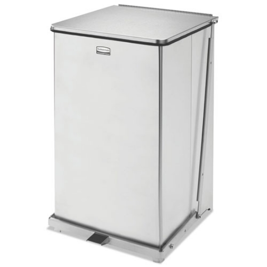 Picture of Defenders Heavy-Duty Steel Step Can, 25 gal, Stainless Steel, Stainless Steel