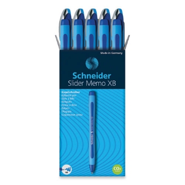 Picture of Slider Memo Xb Ballpoint Pen, Stick, Extra-Bold 1.4 Mm, Blue Ink, Blue/light Blue Barrel, 10/box