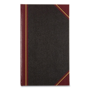 Picture of Texthide Record Book, 1-Subject, Medium/College Rule, Black/Burgundy Cover, (500) 14 x 8.5 Sheets