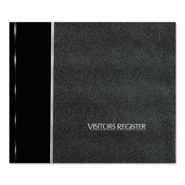 Picture of Hardcover Visitor Register Book, Black Cover, 9.78 X 8.5 Sheets, 128 Sheets/book
