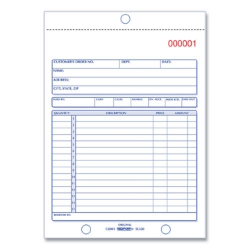 Picture of Sales Book, 15 Lines, Two-Part Carbonless, 5.5 x 7.88, 50 Forms Total