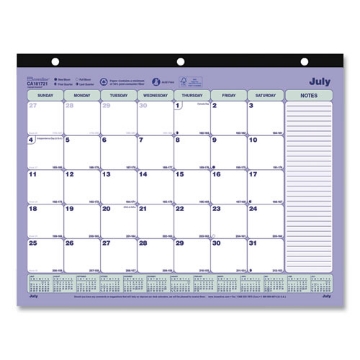Picture of Academic 13-Month Desk Pad Calendar, 11 x 8.5, Black Binding, 13-Month (July to July): 2023 to 2024