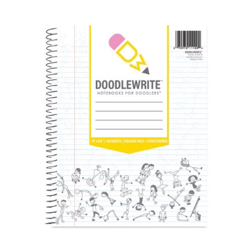 Picture of DoodleWrite Notebooks, 1-Subject, Medium/College Rule, White Cover, (60) Sheets, 24/Carton, Ships in 4-6 Business Days