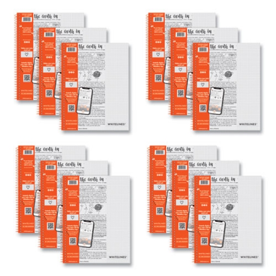 Picture of Whitelines Notebook, Quadrille Rule, (5 sq/in), Gray/Orange Cover, (70) 11 x 8.5 Sheets, 12/CT, Ships in 4-6 Business Days