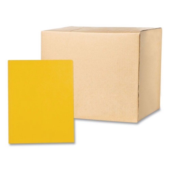 Picture of Pocket Folder with 3 Fasteners, 0.5" Capacity, 11 x 8.5, Yellow, 25/Box, 10 Boxes/Carton, Ships in 4-6 Business Days