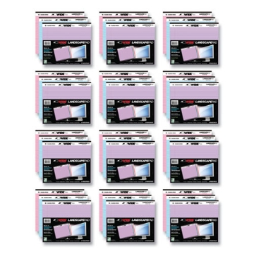 Picture of WIDE Landscape Format Writing Pad, Medium/College Rule, 40 Assorted Colors 11 x 9.5 Sheets, 12/CT, Ships in 4-6 Business Days