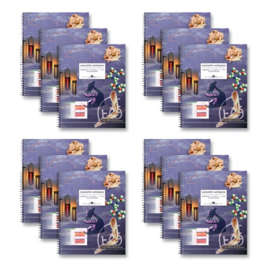 Picture of Lab/Science Carbonless Notebook, Quad Rule (4 sq/in), Multicolor Cover, (100) 11x8.5 Sheets, 12/CT,Ships in 4-6 Business Days