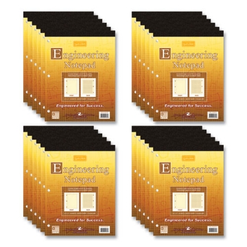 Picture of Covered Engineering Pad, 5 sq/in Quadrille Rule, 80 Buff 8.5 x 11 Sheets, 24/Carton, Ships in 4-6 Business Days