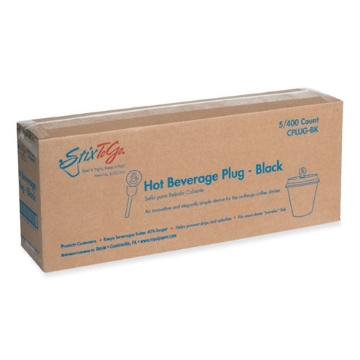 Picture of beverage plugs, 2", black, 2,000/carton
