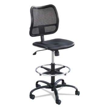 Picture of Vue Series Mesh Extended-Height Chair, Supports Up To 250 Lb, 23" To 33" Seat Height, Black Vinyl Seat, Black Base