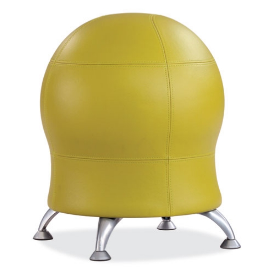 Picture of Zenergy Ball Chair, Backless, Supports Up to 250 lb, Green Vinyl Seat, Silver Base, Ships in 1-3 Business Days