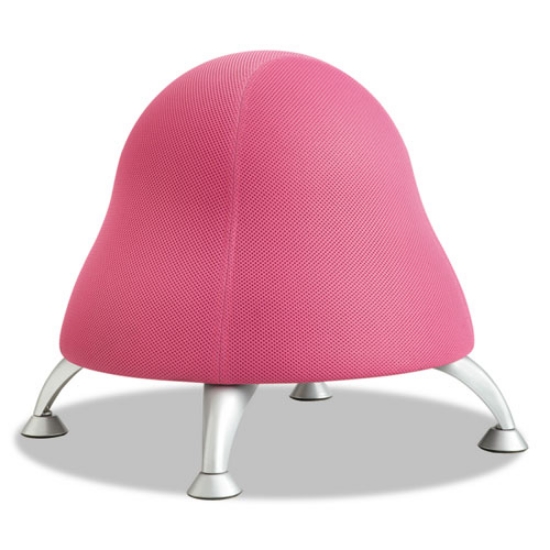 Picture of Runtz Ball Chair, Backless, Supports Up To 250 Lb, Bubble Gum Pink Seat, Silver Base
