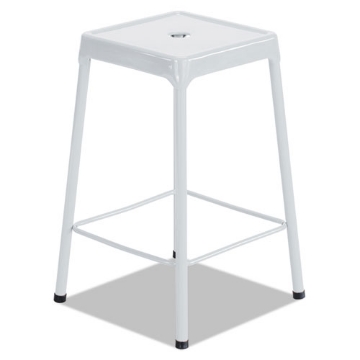 Picture of Bar-Height Steel Stool, Backless, Supports Up To 250 Lb, 29" Seat Height, White