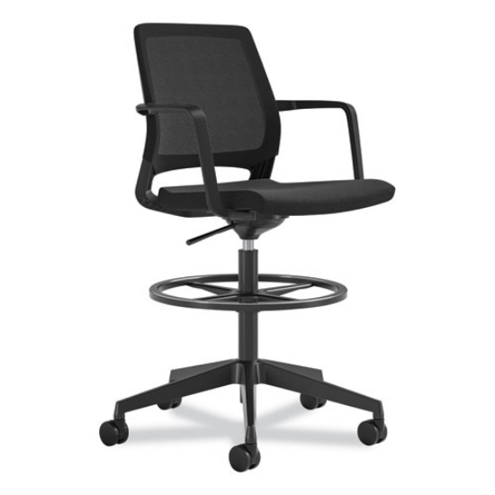 Picture of Medina Extended-Height Chair, Supports Up to 275 lb, 23" to 33" High  Black Seat,  Black Back/Base,Ships in 1-3 Business Days