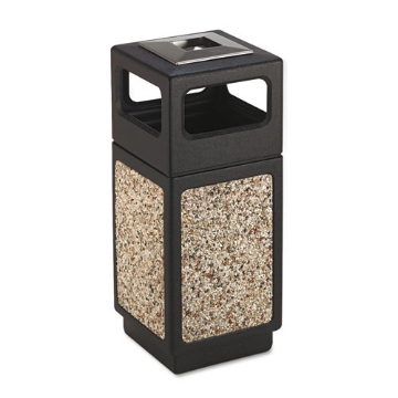 Picture of Canmeleon Aggregate Panel Receptacles, 15 gal, Polyethylene/Stainless Steel, Black