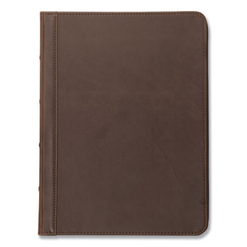 Picture of vintage hardback zipper portfolio, vinyl, dark brown, 11 x 8.5