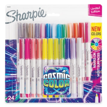 Picture of Cosmic Color Permanent Markers, Extra-Fine Needle Tip, Assorted Cosmic Colors, 24/pack