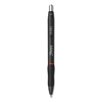 Picture of S-Gel High-Performance Gel Pen, Retractable, Medium 0.7 Mm, Red Ink, Black Barrel, Dozen
