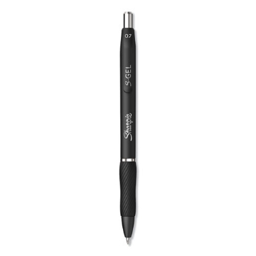 Picture of S-Gel High-Performance Gel Pen, Retractable, Medium 0.7 Mm, Black Ink, Black Barrel, Dozen