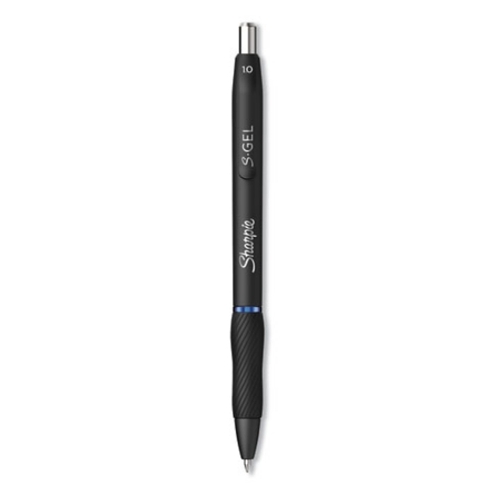 Picture of S-Gel High-Performance Gel Pen, Retractable, Bold 1 Mm, Blue Ink, Black Barrel, Dozen
