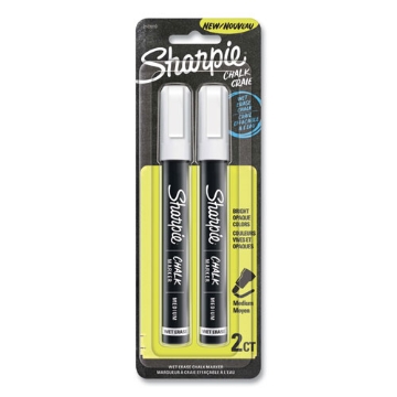 Picture of Wet-Erase Chalk Marker, Medium Bullet Tip, White, 2/pack