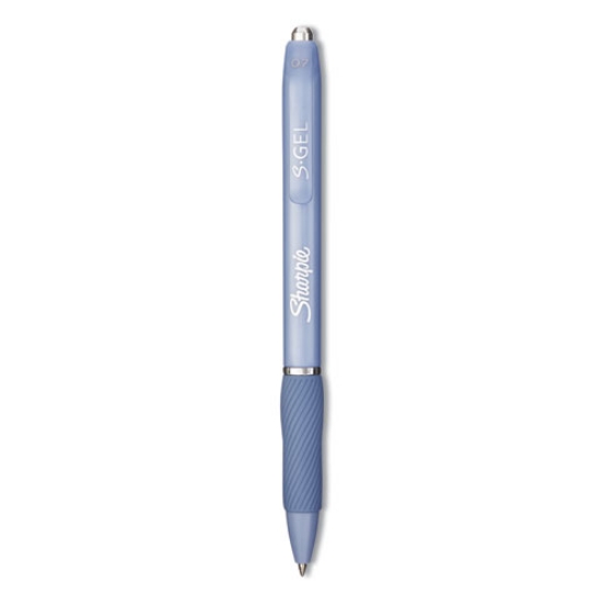 Picture of S-Gel Fashion Barrel Gel Pen, Retractable, Medium 0.7 Mm, Black Ink, Frost Blue Barrel, Dozen